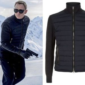 quilted shell and wool jacket